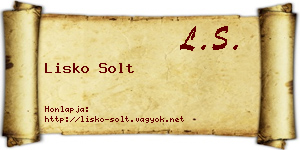 Lisko Solt névjegykártya